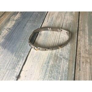Stainless Steel and 14k Accent Hearts Bracelet